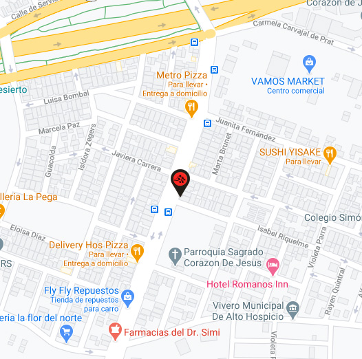 Mapa ubicación Kaito Sushi Hospicio